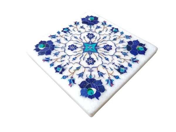 ArtEra Marble Handcrafted Inlay Blocks for Wooden Table (Lapis Lazuli Work)