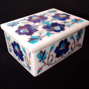 MHA Marble Handicraft pachikari Inlaid Box (4 X 3 X 2)