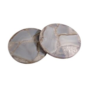 ArtEra Beautiful Decorative Agate Stone Coasters for Tea Cups, Coffee Mugs and Glasses | 4 inches Home decor Agate Coasters (Slate Grey)