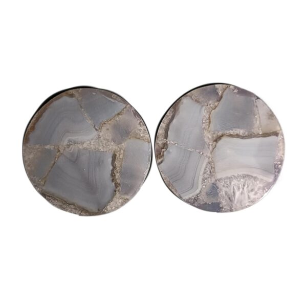 ArtEra Beautiful Decorative Agate Stone Coasters for Tea Cups, Coffee Mugs and Glasses | 4 inches Home decor Agate Coasters (Slate Grey)