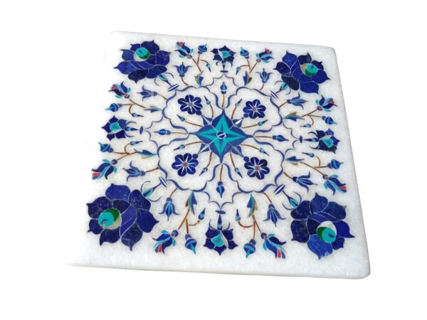 ArtEra Marble Handcrafted Inlay Blocks for Wooden Table (Lapis Lazuli Work)