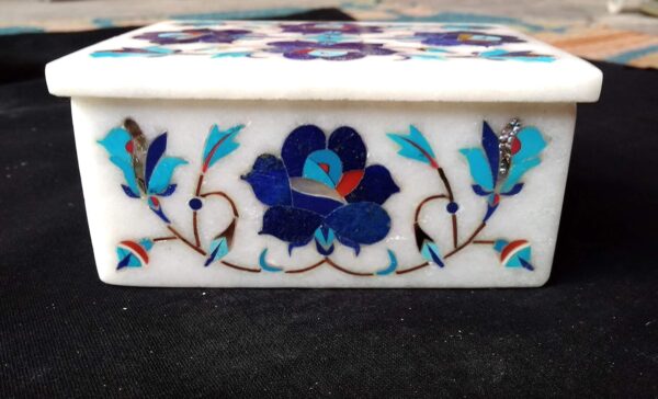 MHA Marble Handicraft pachikari Inlaid Box (4 X 3 X 2)