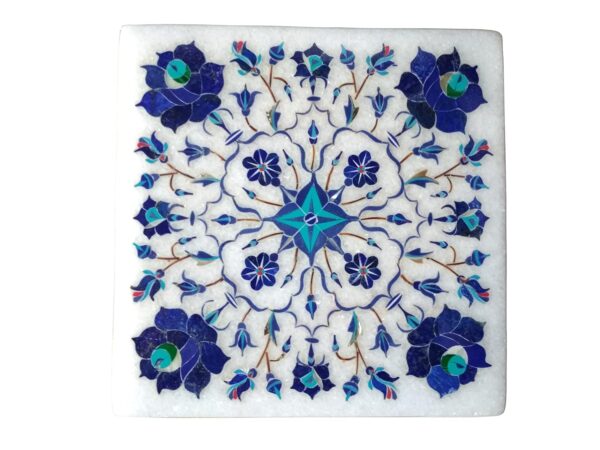 ArtEra Marble Handcrafted Inlay Blocks for Wooden Table (Lapis Lazuli Work)