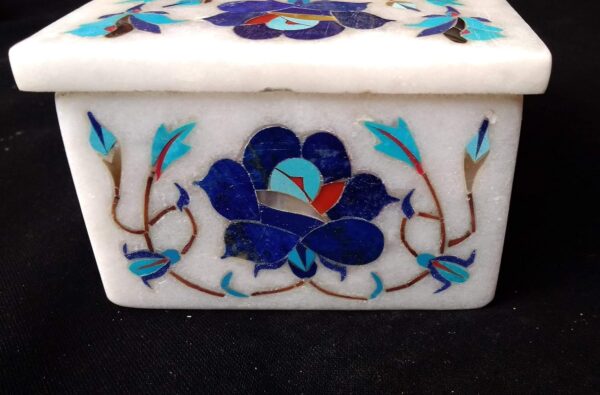 MHA Marble Handicraft pachikari Inlaid Box (4 X 3 X 2)