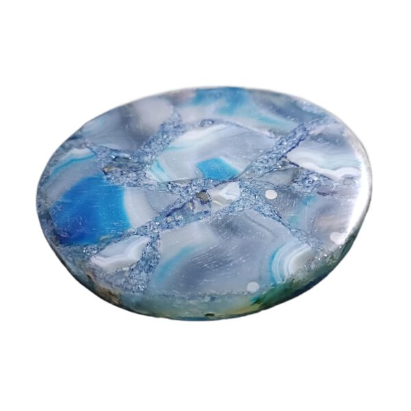 ArtEra Beautiful Decorative Agate Stone Coasters for Tea Cups, Coffee Mugs and Glasses | 4 inches Home Decor Agate Coasters ( Blue )