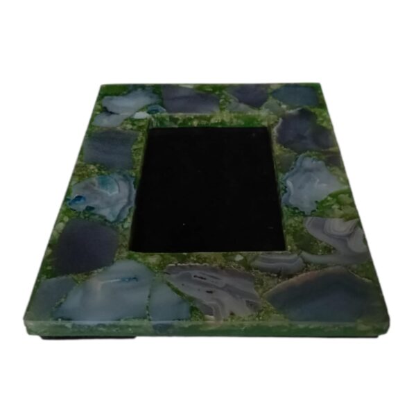 ArtEra Beautiful Decorative Agate Photo frame for Room and Home Decor | 9 inches Home Decor Agate Stone Photo Frame (Size - 9 X 7 X 0.5 inches, Color - Green )