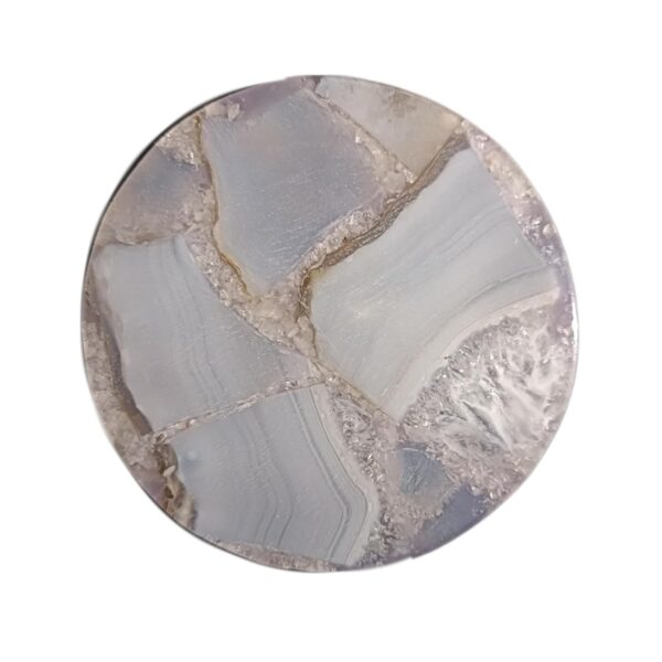 ArtEra Beautiful Decorative Agate Stone Coasters for Tea Cups, Coffee Mugs and Glasses | 4 inches Home decor Agate Coasters (Slate Grey)