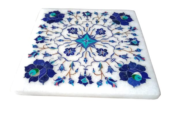 ArtEra Marble Handcrafted Inlay Blocks for Wooden Table (Lapis Lazuli Work)