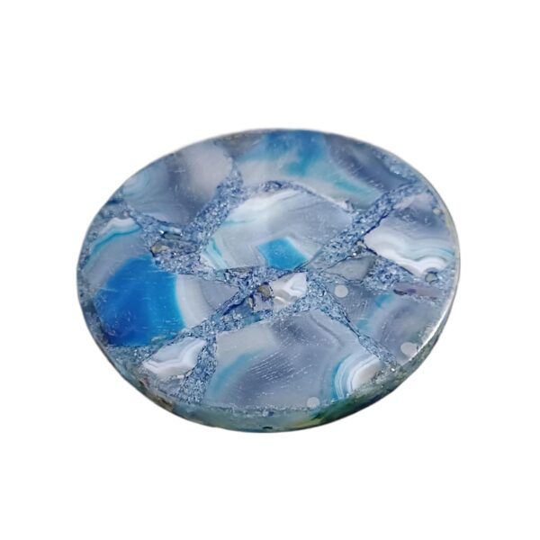 ArtEra Beautiful Decorative Agate Stone Coasters for Tea Cups, Coffee Mugs and Glasses | 4 inches Home Decor Agate Coasters ( Blue )