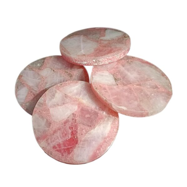 ArtEra Beautiful Decorative Agate Stone Coasters for Tea Cups, Coffee Mugs and Glasses | 4 inches Home dcor Agate Coasters (Pink)