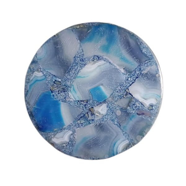 ArtEra Beautiful Decorative Agate Stone Coasters for Tea Cups, Coffee Mugs and Glasses | 4 inches Home Decor Agate Coasters ( Blue )