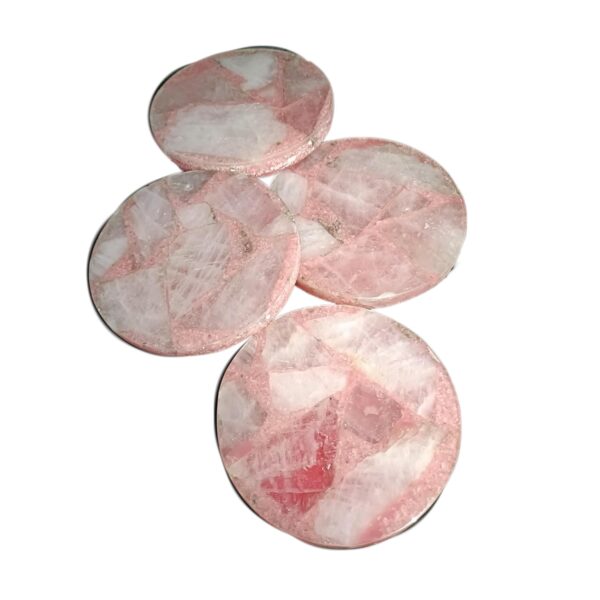 ArtEra Beautiful Decorative Agate Stone Coasters for Tea Cups, Coffee Mugs and Glasses | 4 inches Home dcor Agate Coasters (Pink)