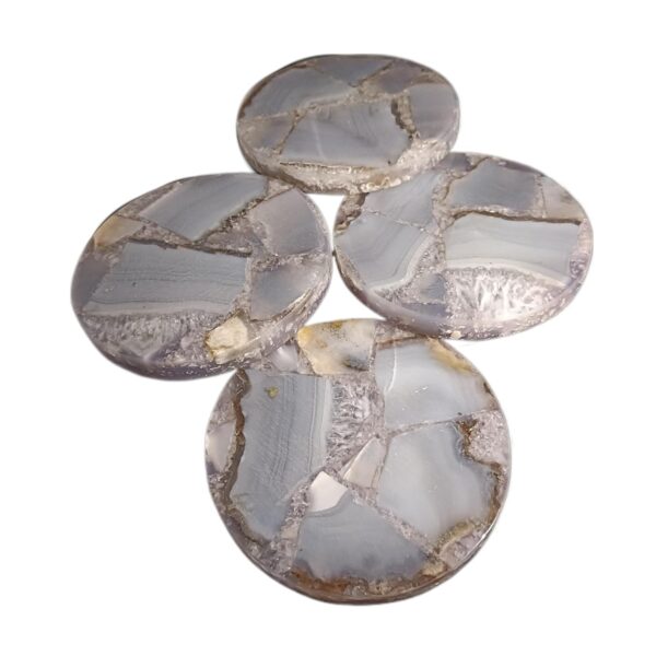 ArtEra Beautiful Decorative Agate Stone Coasters for Tea Cups, Coffee Mugs and Glasses | 4 inches Home decor Agate Coasters (Slate Grey)