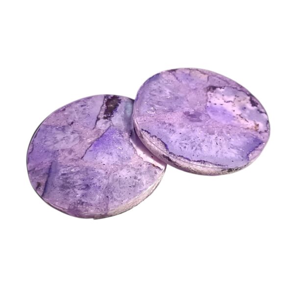 ArtEra Beautiful Decorative Agate Stone Coasters for Tea Cups, Coffee Mugs and Glasses | 4 inches Home Decor Agate Coasters (Purple)