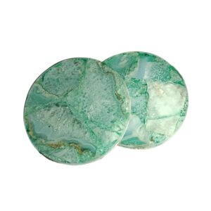 ArtEra Beautiful Decorative Agate Stone Coasters for Tea Cups, Coffee Mugs and Glasses | 4 inches Home Decor Agate Coasters (Green)