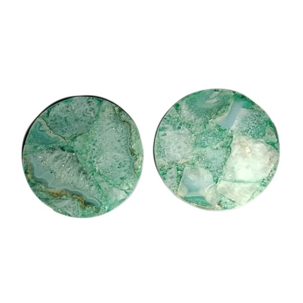 ArtEra Beautiful Decorative Agate Stone Coasters for Tea Cups, Coffee Mugs and Glasses | 4 inches Home Decor Agate Coasters (Green)