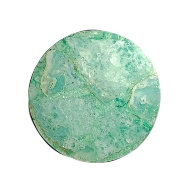 ArtEra Beautiful Decorative Agate Stone Coasters for Tea Cups, Coffee Mugs and Glasses | 4 inches Home Decor Agate Coasters (Green)