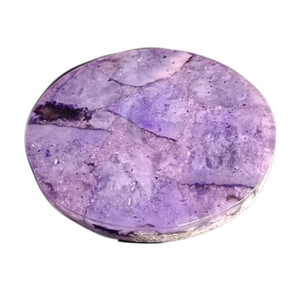 ArtEra Beautiful Decorative Agate Stone Coasters for Tea Cups, Coffee Mugs and Glasses | 4 inches Home Decor Agate Coasters (Purple)