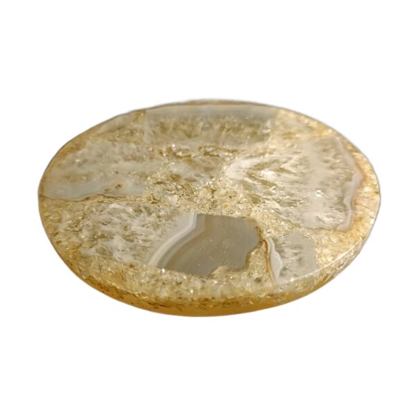 ArtEra Beautiful Decorative Agate Stone Coasters for Tea Cups, Coffee Mugs and Glasses | 4 inches Home Decor Agate Coasters (Mustard)