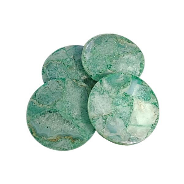 ArtEra Beautiful Decorative Agate Stone Coasters for Tea Cups, Coffee Mugs and Glasses | 4 inches Home Decor Agate Coasters (Green)