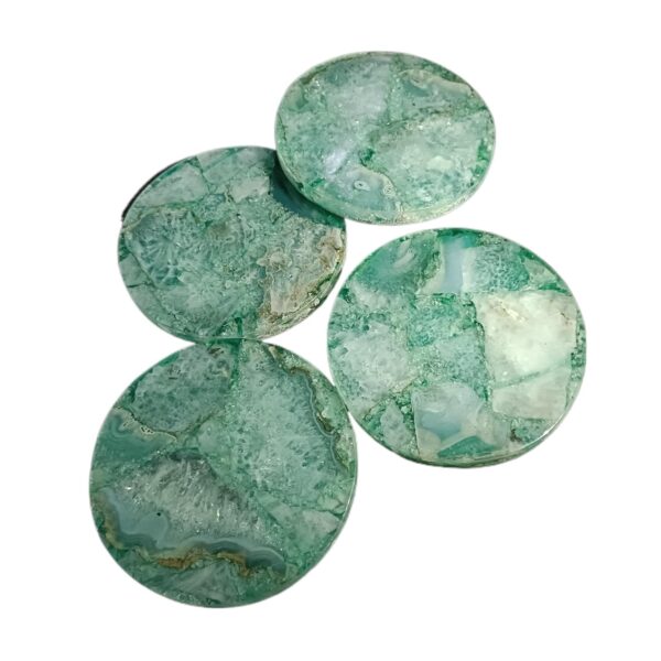 ArtEra Beautiful Decorative Agate Stone Coasters for Tea Cups, Coffee Mugs and Glasses | 4 inches Home Decor Agate Coasters (Green)