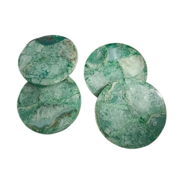 ArtEra Beautiful Decorative Agate Stone Coasters for Tea Cups, Coffee Mugs and Glasses | 4 inches Home Decor Agate Coasters (Green)